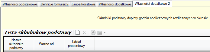 Algorytm 222. Własności podstawowe - składnikipodstawy dopłaty godzin nadliczbowych rozliczanych w okresie