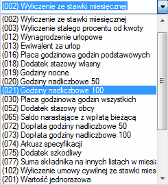 Lista algorytmów Użytkownika do wyboru.