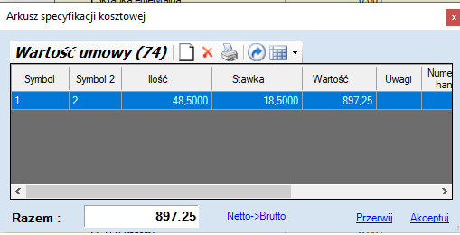 arkusz nettobrutto