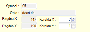 Korekta współrzędnych danego pola na formularzu