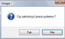 przycisk - zakończenie pracy systemu