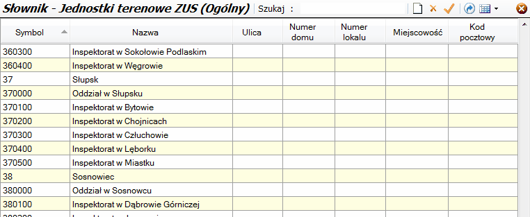 Słownik ZUS - jednostki terenowe ZUS.